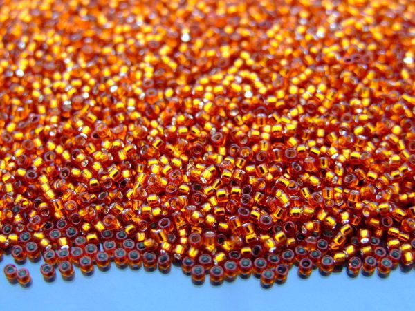 10g 2208 Silver Lined Burnt Orange Toho Seed Beads 15/0 1.5mm Michael's UK Jewellery