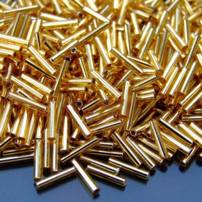 10g 22B Silver Lined Medium Topaz Toho Bugle Seed Beads 9mm Michael's UK Jewellery