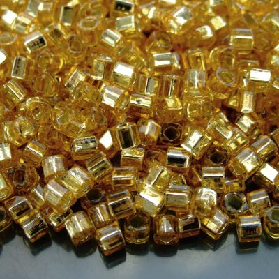 10g 22B Silver Lined Medium Topaz Toho Cube Seed Beads 4mm Michael's UK Jewellery