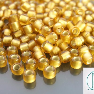 TOHO Seed Beads 22BF Silver Lined Frosted Topaz 3/0 beads mouse