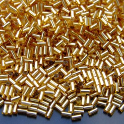 10g Toho Bugle Beads 22F Silver Lined Fr. Light Topaz 3mm