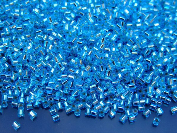 10g 23 Silver Lined Aquamarine Toho Hexagon Seed Beads 11/0 2mm Michael's UK Jewellery