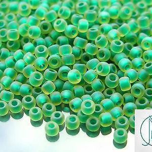 10g 242F Inside Color Jonquil Frosted/Emerald Lined Toho Seed Beads 6/0 4mm Michael's UK Jewellery