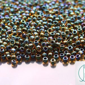 TOHO Seed Beads 244 Inside Color Light Topaz Jet 8/0 beads mouse