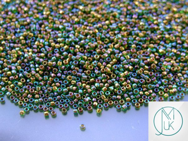 10g 247 Inside Color Peridot/Oxblood Lined Toho Seed Beads 15/0 1.5mm Michael's UK Jewellery