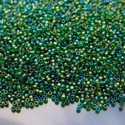 10g 249 Inside Color Peridot/Emerald Lined Toho Seed Beads 15/0 1.5mm Michael's UK Jewellery