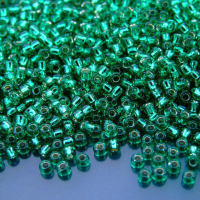 TOHO Seed Beads 24B Silver Lined Dark Peridot 8/0 beads mouse