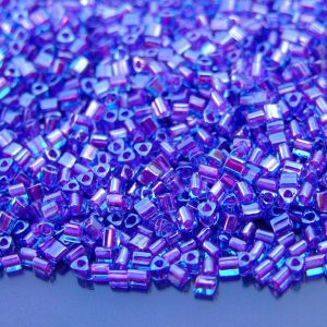 10g 252 Inside Color Aqua/Purple Lined Toho Triangle Seed Beads 11/0 2mm Michael's UK Jewellery