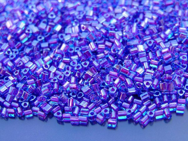 10g 252 Inside Color Aqua/Purple Lined Toho Triangle Seed Beads 11/0 2mm Michael's UK Jewellery