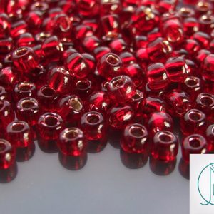 10g 25B Silver Lined Siam Ruby Toho Seed Beads 3/0 5.5mm Michael's UK Jewellery