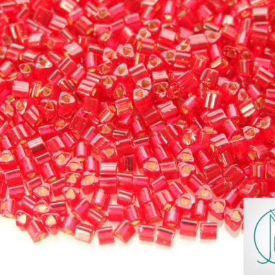 10g 25C Silver Lined Ruby Toho Triangle Seed Beads 8/0 3mm Michael's UK Jewellery