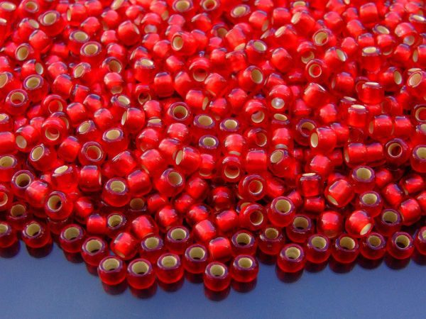 10g 25CF Silver Lined Frosted Ruby Toho Seed Beads 6/0 4mm Michael's UK Jewellery