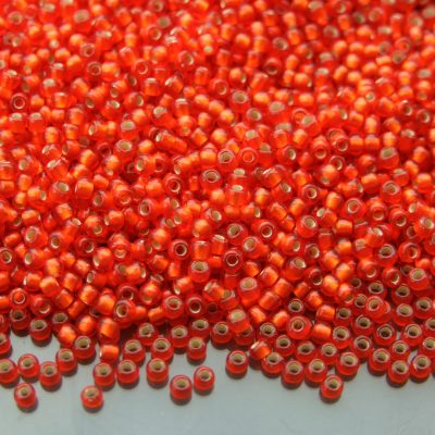 TOHO Seed Beads 25F Silver Lined Frosted Light Siam Ruby 11/0 beads mouse