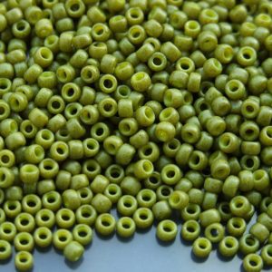 TOHO Seed Beads 2601F Semi Glazed Olive 8/0 beads mouse
