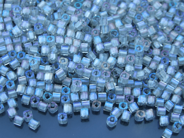 10g 261 Inside Color Rainbow Crystal/Gray Lined Toho Cube Seed Beads 3mm Michael's UK Jewellery
