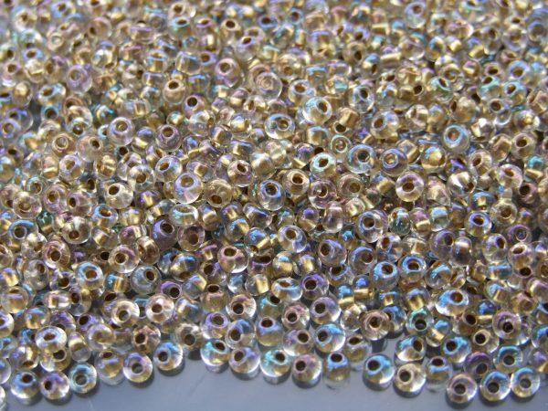 10g 262 Inside Color Crystal/Gold Lined Toho 3mm Magatama Seed Beads Michael's UK Jewellery