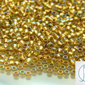 TOHO Seed Beads 262 Inside Color Crystal Gold Lined 8/0 beads mouse