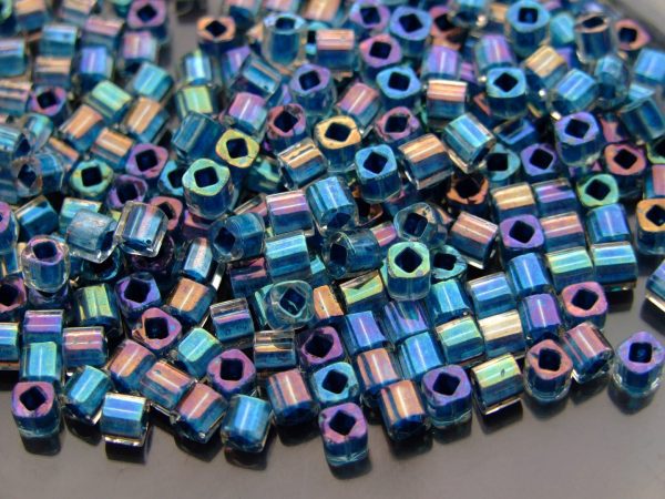 10g 263 Inside Color Crystal Light Capri Rainbow Toho Cube Seed Beads 4mm Michael's UK Jewellery