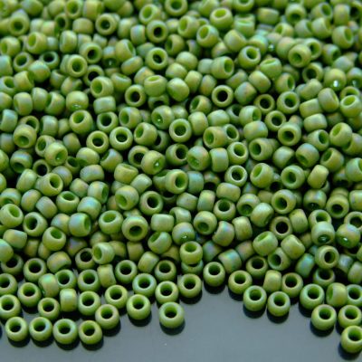 TOHO Seed Beads 2632F Semi Glazed Rainbow Honeydew 8/0 beads mouse