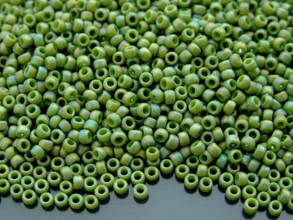TOHO Seed Beads 2632F Semi Glazed Rainbow Honeydew 8/0 beads mouse