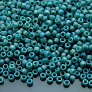 TOHO Seed Beads 2634F Semi Glazed Rainbow Turquoise 8/0 beads mouse