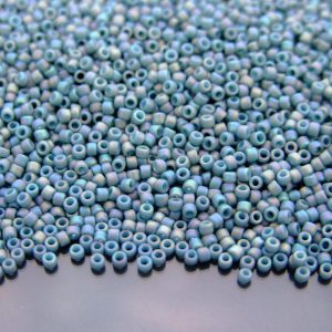 10g 2635F Semi Glazed Rainbow Blue Turquoise Toho Seed Beads 15/0 1.5mm Michael's UK Jewellery