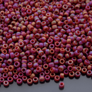 TOHO Seed Beads 2639F Semi Glazed Rainbow Dark Red 8/0 beads mouse