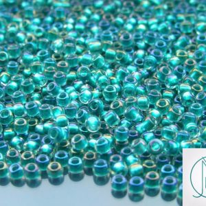 10g 264 Inside Color Crystal/Teal Rainbow Toho Seed Beads 8/0 3mm Michael's UK Jewellery