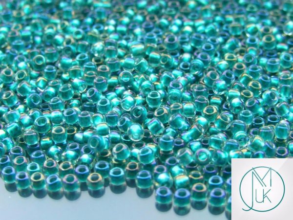 10g 264 Inside Color Crystal/Teal Rainbow Toho Seed Beads 8/0 3mm Michael's UK Jewellery