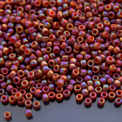TOHO Seed Beads 2640F Semi Glazed Rainbow Burnt Orange 8/0 beads mouse