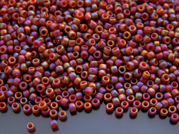 10g 2640F Semi Glazed Rainbow Burnt Orange Toho Seed Beads 8/0 3mm Michael's UK Jewellery