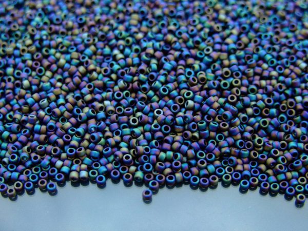 10g 2642F Semi Glazed Rainbow Jet Toho Seed Beads 15/0 1.5mm Michael's UK Jewellery