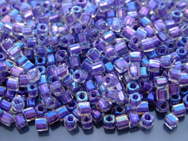 10g 265 Inside Color Crystal/Metallic Purple Lined Rainbow Toho Cube Seed Beads 4mm Michael's UK Jewellery