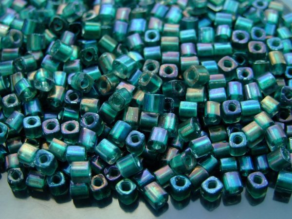 10g 270F Inside Color Frosted Crystal Prairie Green Lined Toho Cube Seed Beads 4mm Michael's UK Jewellery
