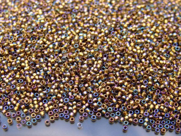 10g 271 Gold Lined Luster Black Diamond Toho Seed Beads 15/0 1.5mm Michael's UK Jewellery