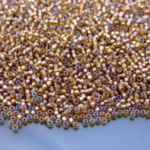 10g 278 Gold Lined Topaz Toho Seed Beads 15/0 1.5mm Michael's UK Jewellery