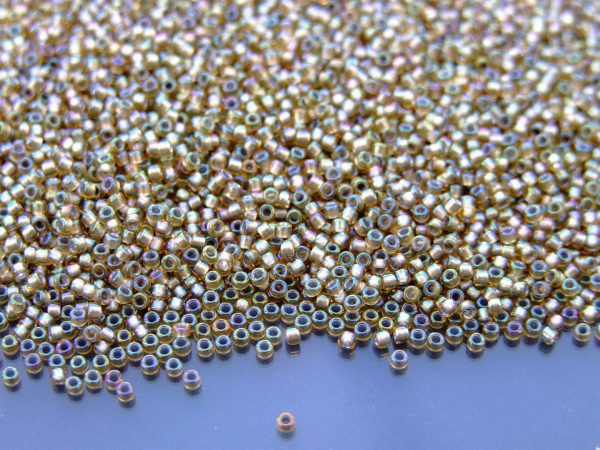 10g 279 Inside Color Rainbow Light Topaz/Gray Lined Toho Seed Beads 15/0 1.5mm Michael's UK Jewellery