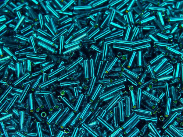 10g 27BD Silver Lined Teal Toho Bugle Seed Beads 6mm Michael's UK Jewellery