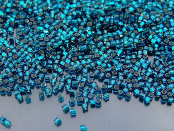 10g 27BD Silver Lined Teal Toho Cube Seed Beads 1.5mm Michael's UK Jewellery