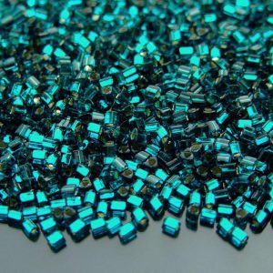 10g 27BD Silver Lined Teal Toho Triangle Seed Beads 11/0 2mm Michael's UK Jewellery