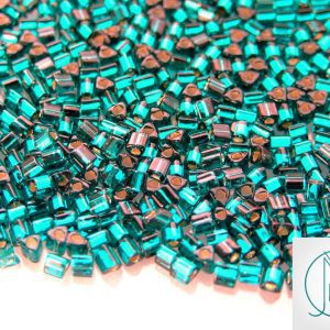 10g 27BD Silver Lined Teal Toho Triangle Seed Beads 8/0 3mm Michael's UK Jewellery