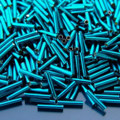 10g 27BDF Silver Lined Frosted Teal Toho Bugle Seed Beads 9mm toho bugle round beads 9mm beads mouse