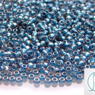 TOHO Seed Beads 288 Inside Color Blue Lined Crystal 8/0 beads mouse