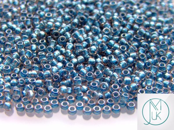 TOHO Seed Beads 288 Inside Color Blue Lined Crystal 8/0 beads mouse