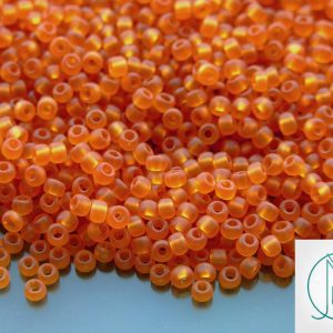 TOHO Seed Beads 2CF Transparent Frosted Dark Topaz 8/0 beads mouse