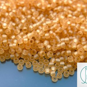 TOHO Seed Beads 2F Transparent Frosted Light Topaz 8/0 beads mouse
