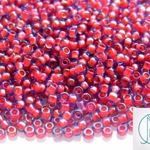 TOHO Seed Beads 304 Inside Color Light Sapphire Hyacinth Lined 8/0 beads mouse