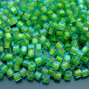 10g 307 Inside Color Aqua/Yellow Lined Toho Cube Seed Beads 4mm Michael's UK Jewellery