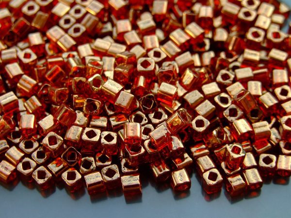 10g 329 Gold Lustered African Sunset Toho Cube Seed Beads 4mm Michael's UK Jewellery