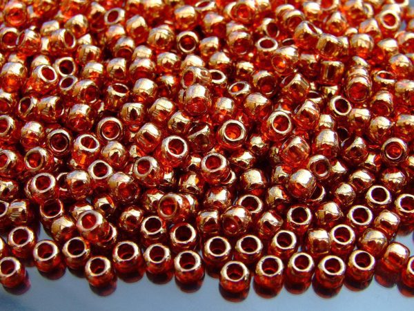 10g 329 Gold Lustered African Sunset Toho Seed Beads Size 6/0 4mm Michael's UK Jewellery